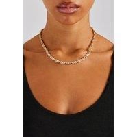 Cernucci Women's Iced Infinity Link Chain - Gold - 6mm in Metallic Gold | Size: 16 inches