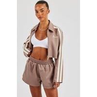 Taping Cropped Harrington Jacket - Taupe