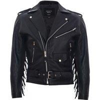 Fringe Hide Leather Brando Tasseled Motorcycle Biker Jacket