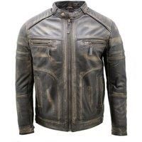 Infinity Leather Men's Leather Racing Biker Jacket in Black | Size: Large