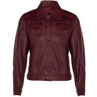 Trucker Slim Fit Leather Shirt Jeans Jacket