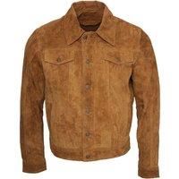 Trucker Goat Suede Leather Shirt Jeans Jacket