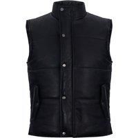 Puffer Warmer Waistcoat Sleeveless Padded Leather Jacket