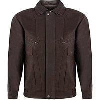 Infinity Leather Men's Nappa Leather Bluson Tailored Bomber Jacket in Brown | Size: 2XL