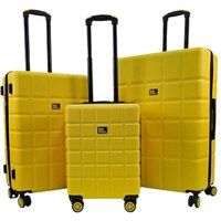 Travel Yellow Hard Shell Classic Suitcase Set 8 Wheel Cabin Luggage Set Bags
