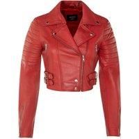 Brando Cropped Leather Jacket-Longtown
