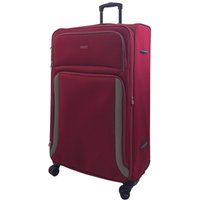 Burgundy Soft Shell Suitcase 4 Wheel Luggage Set Travel Light Carry On Cabin Bag