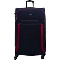 Black Soft Shell Suitcase 4 Wheel Luggage Set Travel Light Carry On Cabin Bag