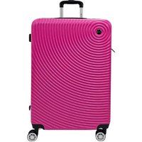 Infinity Leather Hard Shell ABS Extra Large Luggage Suitcase in Fuchsia