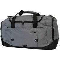 Infinity Leather Extra Large Duffel Weekend Holdall Carry-On Cabin Bag Gym Sports Travel Bag in Grey