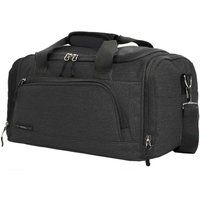 Infinity Leather Holdall Carry On 40x 20 x25cm Under-seat Travel Duffel Bag for Ryanair, Easy Jet in Black