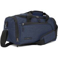 Infinity Leather Holdall Carry On 40x 20 x25cm Under-seat Travel Duffel Bag for Ryanair, Easy Jet in Blue