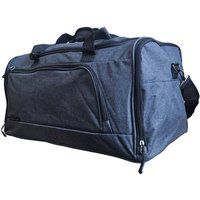 Infinity Leather Large Duffel Weekend Holdall Carry-On Cabin Bag Gym Sports Travel Bag in Black
