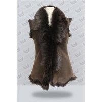 Infinity Leather Women's Toscana Sheepskin Short Gilet-Seaham in Brown | Size: 12