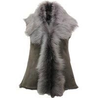 Infinity Leather Women's Toscana Sheepskin Short Gilet-Seaham in Grey | Size: 14