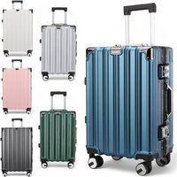 Infinity Leather Robust Hard Shell Cabin Suitcase 36 x 24 x 56 cm Luggage Suitable for Easyjet, Ryanair, Wizzair in Emerald
