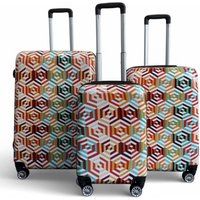 Infinity Leather Expandable Hard Shell 8 Wheels Suitcase Print Luggage | Size: Small