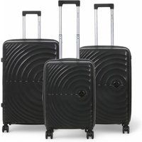 Infinity Leather Expandable Hard Shell 8 Wheels Luggage Cabin Suitcase in Black | Size: Small