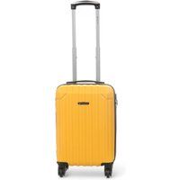 Infinity Leather Hard Shell ABS 8 Wheels Underseat Cabin Luggage Suitcase in Yellow | Size: XS