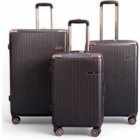 Infinity Leather Expandable Marron Hard Shell 8 Wheels Luggage Travel Cabin Suitcase in Maroon | Size: Large