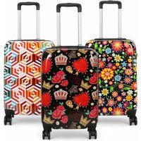 Infinity Leather Hard Shell Printed Cabin 55 x 36 x 20 cm PP Suitcase Luggage Suitable for Easyjet, Ryanair