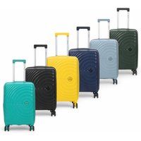 Infinity Leather Hard Shell Cabin 55 x 37 x 22 cm PP Suitcase Luggage Suitable for Easyjet, Ryanair in Navy