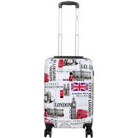 Infinity Leather Hard Shell Printed Cabin 36 x 48 x 20 cm Suitcase Luggage Suitable for Easyjet, Ryanair