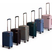 Infinity Leather Hard Shell Cabin 55 x 36 x 22 cm PC Suitcase Luggage Suitable for Easyjet, Ryanair in Blue