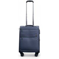 Infinity Leather Soft Shell Cabin 55 x 37 x 20 cm Nylon Suitcase Luggage Suitable for Easyjet, Ryanair in Grey
