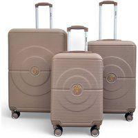 Infinity Leather Robust ABS Hard Shell Gold 8 Wheels Luggage Travel Suitcase | Size: Large