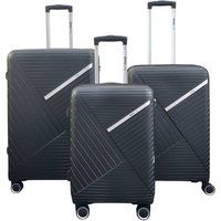 Infinity Leather Robust Hard Shell 8 Wheels Luggage Travel Holiday Suitcase in Black | Size: Large