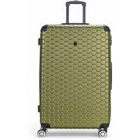 Infinity Leather Extra Large Hard Shell ABS 8 Wheel Luggage Travel Suitcase in Green