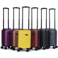Infinity Leather ABS Hardshell Underseat Cabin Suitcase 45 x 25 x 20 cm Luggage Suitable for Rynair in Burgundy | Size: XS