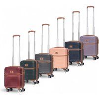 Infinity Leather ABS Hardshell Underseat Cabin Suitcase 45 x 35 x 20 cm Luggage Suitable for Easyjet in Burgundy | Size: XS