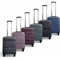 Infinity Leather Expandable PP Hardshell Cabin Suitcase 55 x 39 x 24 cm Luggage Suitable for Easyjet, Ryanair in Black