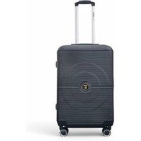 Infinity Leather Hard Shell ABS Cabin Suitcase 56 x 35 x 20 cm Luggage Suitable for Easyjet, Ryanair in Black