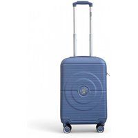 Infinity Leather Hard Shell ABS Cabin Suitcase 56 x 35 x 20 cm Luggage Suitable for Easyjet, Ryanair in Blue