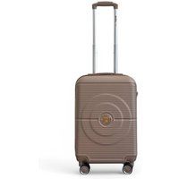 Infinity Leather Hard Shell ABS Cabin Suitcase 56 x 35 x 20 cm Luggage Suitable for Easyjet, Ryanair in Gold