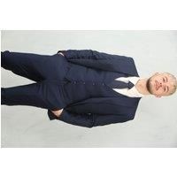 Men's Navy 3 Piece Formal Tailor Fit Prom Suit Workwear Business Prom