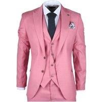 Men's 3 Piece Pink Tailored Fit Suit Formal Wedding Party