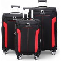 Expandable Soft Shell Suitcase 8 Wheel Luggage Set Travel Light Cabin Bag
