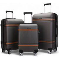 Infinity Leather Hardshell Cabin Suitcase Robust ABS Lightweight Luggage Holiday Bag in Black | Size: Medium
