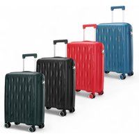 Infinity Leather Robust Hard Shell Cabin Suitcase 37.5 x 20.5 x 55 cm TSA Luggage Suitable for Easyjet, Ryanair in Green