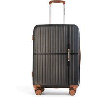 Infinity Leather Hard Shell Cabin 37 x 22 x 56 cm PP Luggage Suitcase Suitable for Easyjet, Ryanair in Black