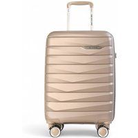 Infinity Leather Hard Shell Cabin 36 x 22.5 x 56 cm PP Luggage Suitcase Suitable for Easyjet, Ryanair in Beige