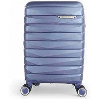 Infinity Leather Hard Shell Cabin 36 x 22.5 x 56 cm PP Luggage Suitcase Suitable for Easyjet, Ryanair in Blue