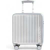 Infinity Leather Hard Shell Cabin 44 x 22 x 38 cm TSA Secure Luggage Suitcase Suitable for Easyjet, Ryanair in Silver