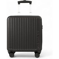 Infinity Leather Hard Shell Cabin 44 x 22 x 38 cm TSA Secure Luggage Suitcase Suitable for Easyjet, Ryanair in Black