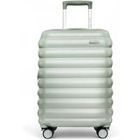 Infinity Leather Hard Shell Cabin 37 x 22 x 55 cm TSA Secure Luggage Suitcase Suitable for Easyjet, Ryanair in Green
