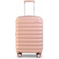 Infinity Leather Hard Shell Cabin 37 x 22 x 55 cm TSA Secure Luggage Suitcase Suitable for Easyjet, Ryanair in Pink